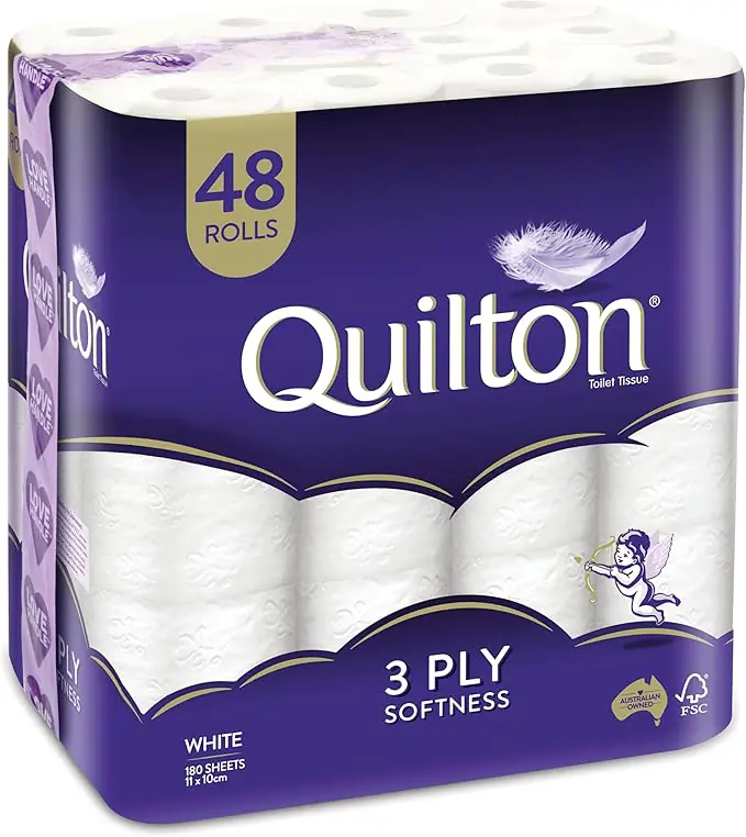 Quilton 3-Ply Toilet Tissue 48 Pack (1 x 48 Rolls) - Image 1
